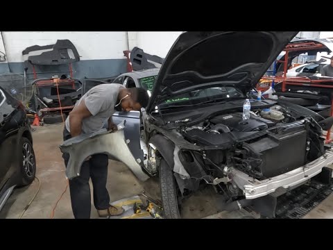 2014 AUDI A6 how to take off the fender and headlamp