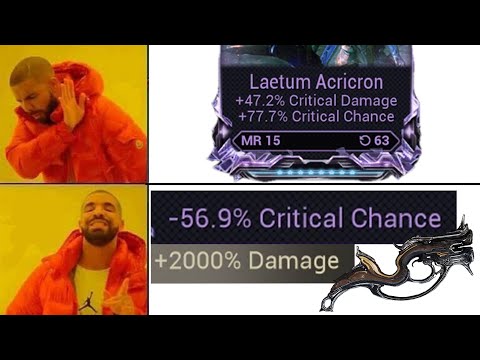 Warframe - Spending 300k Kuva To Get A Negative Crit Laetum Riven