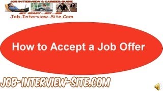 How to Accept a Job Offer