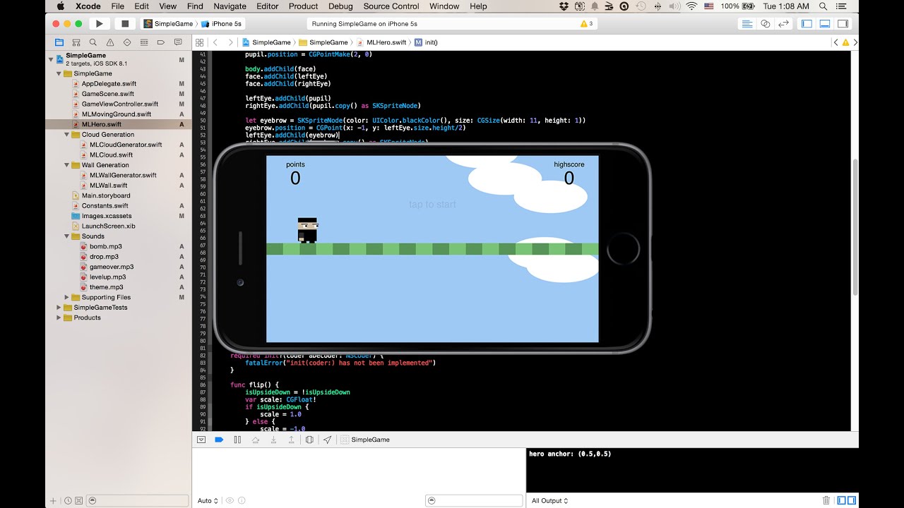 Swift iPhone Game Programming Tutorial - 1 - Nimble Ninja & Setting Up Xcode