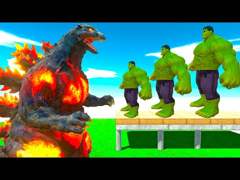 GODZILLA BURNING VS EVOLUTION of HULK DEATH TRAP MISSION - ARBS