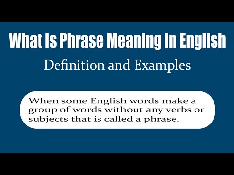 Phrase কাকে বলে কত প্রকার ও কি কি