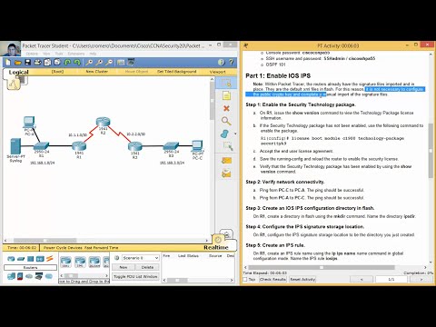 5.4.1.2 Packet Tracer - Configure IOS Intrusion Prevention System (IPS) Using CLI