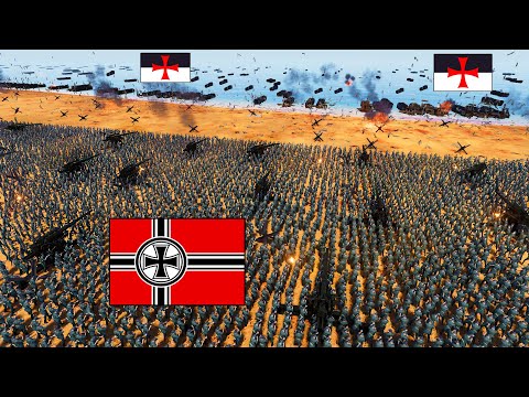 8,000,000 Medieval Army VS D-DAY Beach Defenses! - Ultimate Epic Battle Simulator 2 UEBS 2