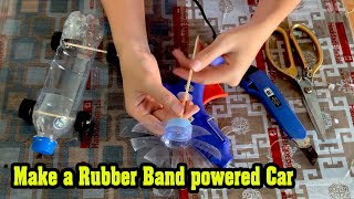 How to make a Rubber Band powered Car from Plastic Bottles - Homemade