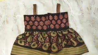 diy baby dress,reuse old cloth, how to make baby dress, frock cutting and stitching video,