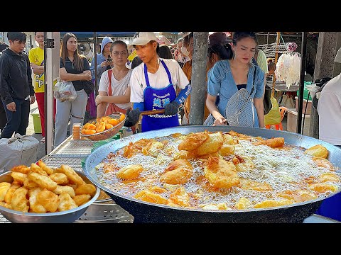 Long queue! Deep fried crispy potatoes shake sold out 150 kilos a day | Thai street food