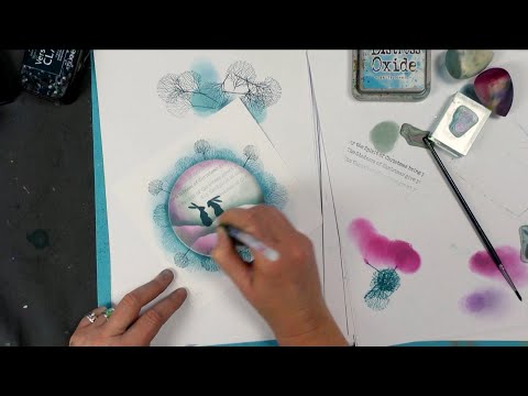 Hares in a circle of trees - A Lavinia Stamps Tutorial