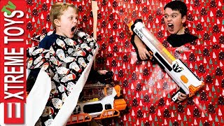 Wrapping Paper Wreck! Ethan Vs Cole Nerf Battle in the Holiday Mess!