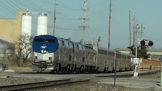 preview picture of video 'Amtrak #6 with P40 Leaves Ottumwa on Time'