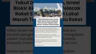 Israel Batasi Akses Sistem Shual, Pejabat Lokal Marah karena Tak Bisa Pantau Serangan Roket
