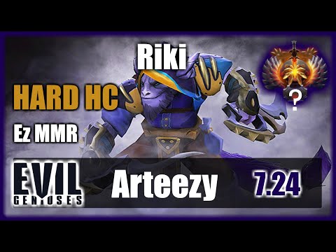 Arteezy - Riki SAFELANE | Hard HC | Ez game | Wipe | 7.24