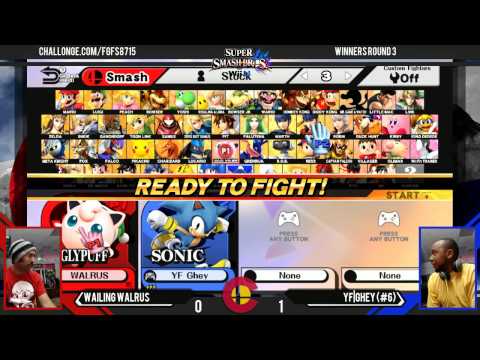 FGF6 - Wailing Walrus (Jigglypuff) Vs. YF|Ghey (Sonic, King DeDeDe) - Singles WR3