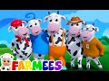 five little cows | nursery rhymes | 3d rhymes | kids songs | farm song by Farmees