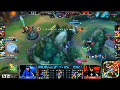 Coast Huge Teamfight win - CST vs WFX Game 1 (NA LCS Spring 2015)