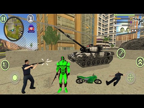 Green DeadPool Rope Hero Vice Town Simulator - Fun At NY Military Base #4 - Android Gameplay