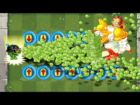 PvZ 2 99 Mega Gatling Pea & 99 Other Plant Level 1 Vs Gladiator Gargantuar Zombie Level 10