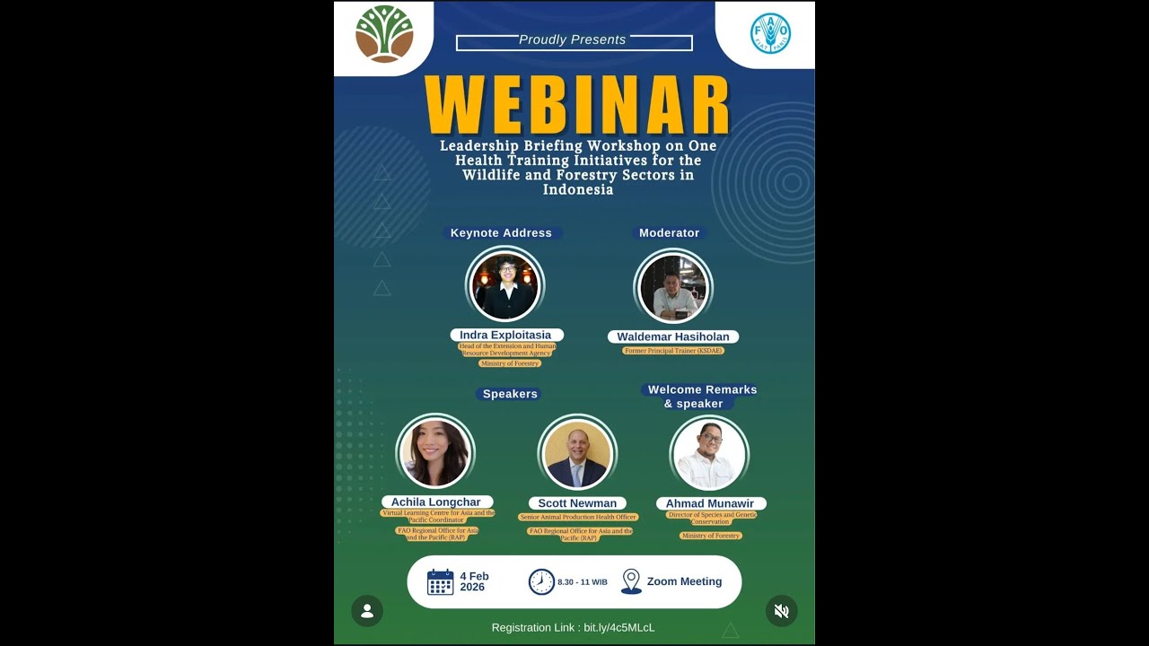 Webinar on One Health Training Initiatives for the Wildlife and Forestry Sectors in Indonesia
