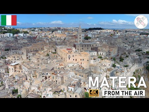 MATERA │ BASILICATA, ITALY. Matera from the air. 4K immersive, aerial views.