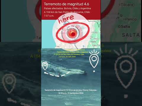 Terremoto de magnitud 4.7 A 15 km de Istmina, Chocó, Colombia · 12:42 p.m., 11 Septiembre 2026