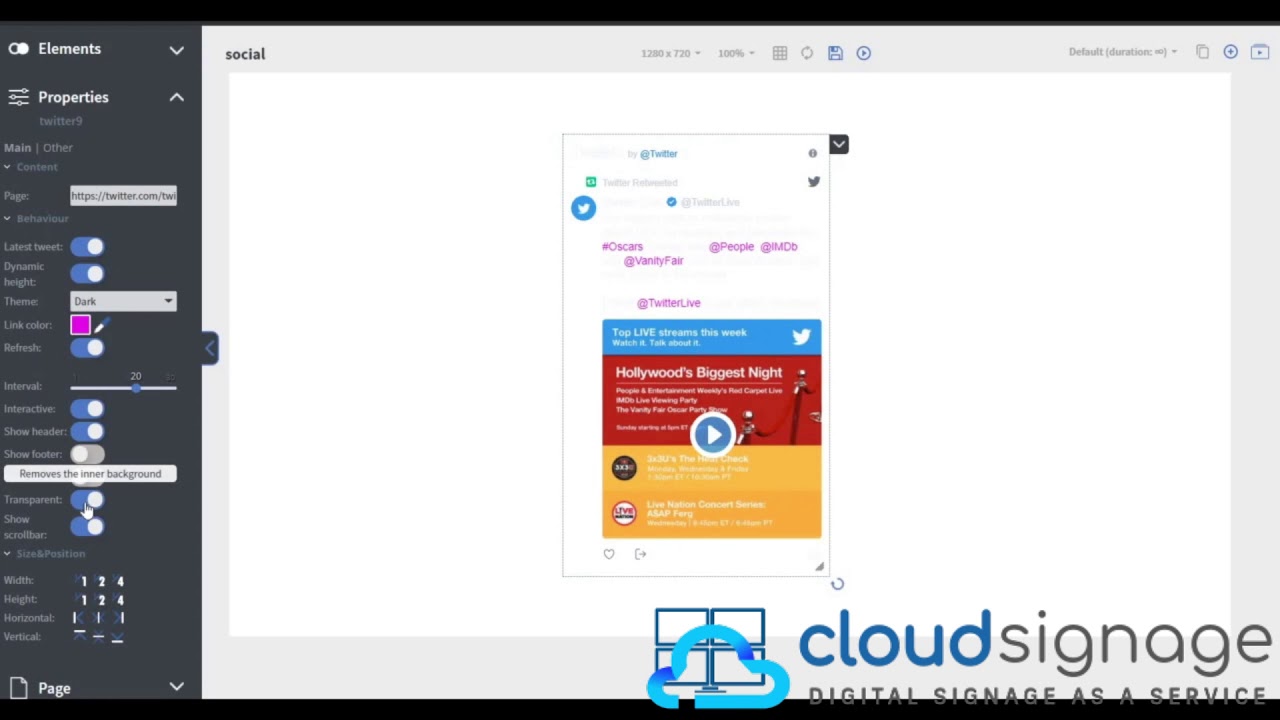How to Manage Twitter Media in TRC Cloud Display Editor