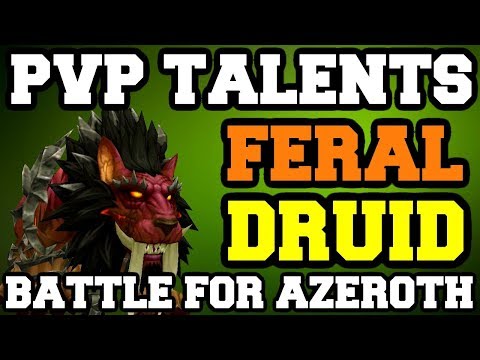 Feral Druid PvP Talents BFA BETA | Patch 8.0.1 | World of Warcraft Battle for Azeroth
