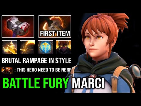WTF 1st Item Battle Fury Marci is Overpower | Brutal Rampage Anime Style with 24Kills EZ Dota 2