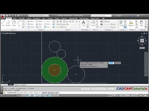 AutoCAD Tutorial Circle Command 3 Point 2 Point Tan Tan Radius Tangent Circles