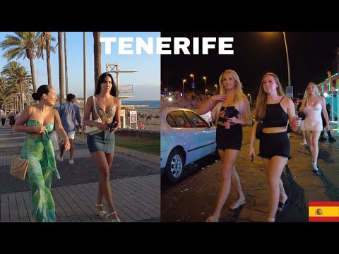 TENERIFE SPAIN HOT SUMMERS NIGHTLIFE WALK 2023