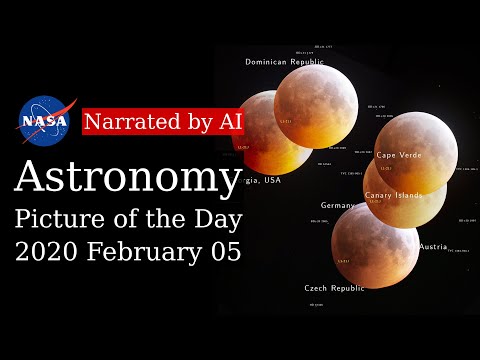 APOD: 2020-02-05 - Lunar Eclipse Perspectives (Narrated by Salli)