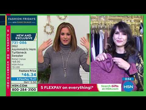 DG2 by Diane Gilman Asymmetric Hem Turtleneck Sweater