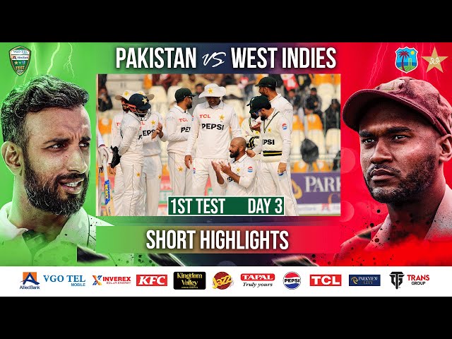 Short Highlights | Pakistan vs West Indies | 1st Test Day 3 | PCB | M2I1A Short Highlights | Pakistan vs West Indies | 1st Test Day 3 | PCB | M2I1A