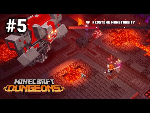 SpookyFairy - Minecraft Dungeons Walkthrough #5: Fiery Forge Campaign Mission Complete + Boss Fight