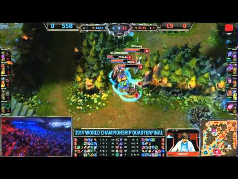 LMHT [04-10-2014] SSB vs C9 - Chung Kết Thế Giới Mùa 4 - Tứ Kết 2 - Trận 1