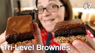 Tri-Level Brownies | Vintage 3-Layer Brownies with Oat Crust and Frosting