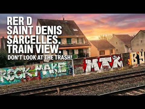 Paris RER D Window View: Saint-Denis to Sarcelles 🇫🇷 (Real Banlieue Vibe)