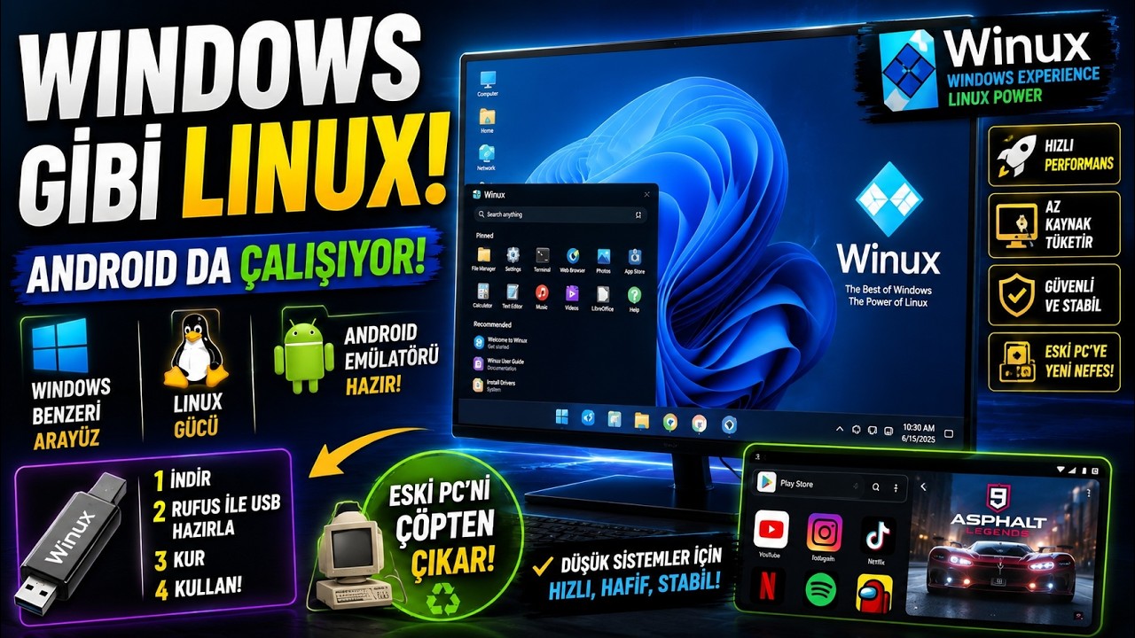 Hem Windows Hem Linux Hem de Android! 3'ü 1 Arada ✊ WINUX