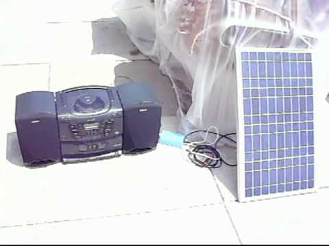 Solar panel powers stereo