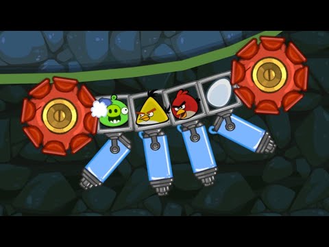 Bad Piggies - All Flight In The Night 3 Stars Walkthrough With Super Lighting Gun and Angry Birds