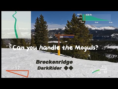 Breckenridge -Dark Rider-Expert ski trail on Peak 9 via Falcon Superchair lift #mogulskiing #skiing