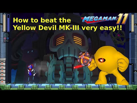 Mega Man 11, Superhero Mode! How to beat the Yellow Devil MK-III very easy! No damage!