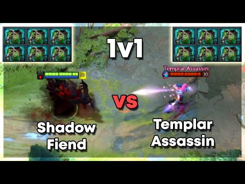 Shadow Fiend vs Templar Assassin with x6 Assault Cuirass | Level 30 Dota 2 1v1 | Who Will Win?