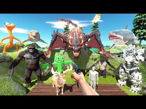 FPS Avatar Rescues Moose and Fights Volcano Monsters: LAVA DRAGON - Animal Revolt Battle Simulator