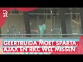 Dansende GEERTRUIDA traint binnen bij FEYENOORD, BIJLOW weer met keepershandschoenen op het veld