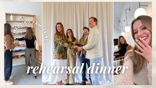 VLOG: our rehearsal dinner, chapel setup + getting pampered the day before the wedding!