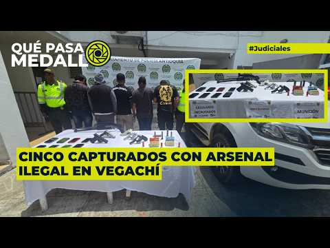 Cinco capturados con arsenal ilegal en Vegachí