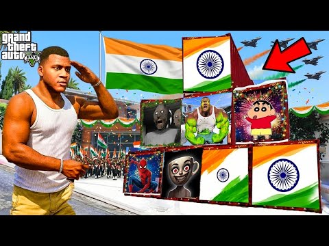 GTA V : Franklin & Shinchan Opening Happy Republic Day Super Containers in GTA 5