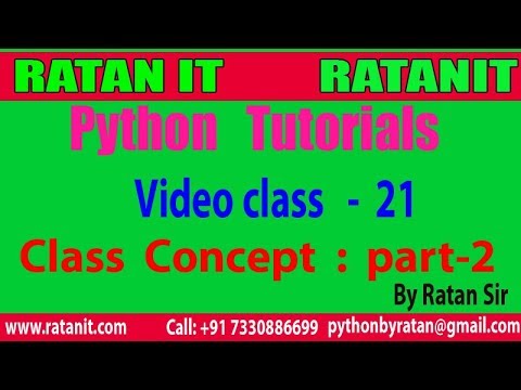 Python Tutorial Video Class 21 Python Class Concept By Ratan Sir