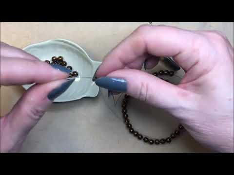 Remontando colar de hematita com fecho de imã