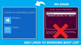 How to add Ubuntu to Windows boot List | Instead of GRUB !!